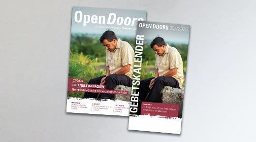 Produktabbildung des Open Doors Monatsmagazins und des Gebetskalenders für den aktuellen Monat.