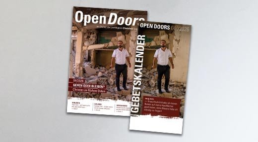Produktabbildung des Open Doors Monatsmagazins und des Gebetskalenders für den aktuellen Monat.