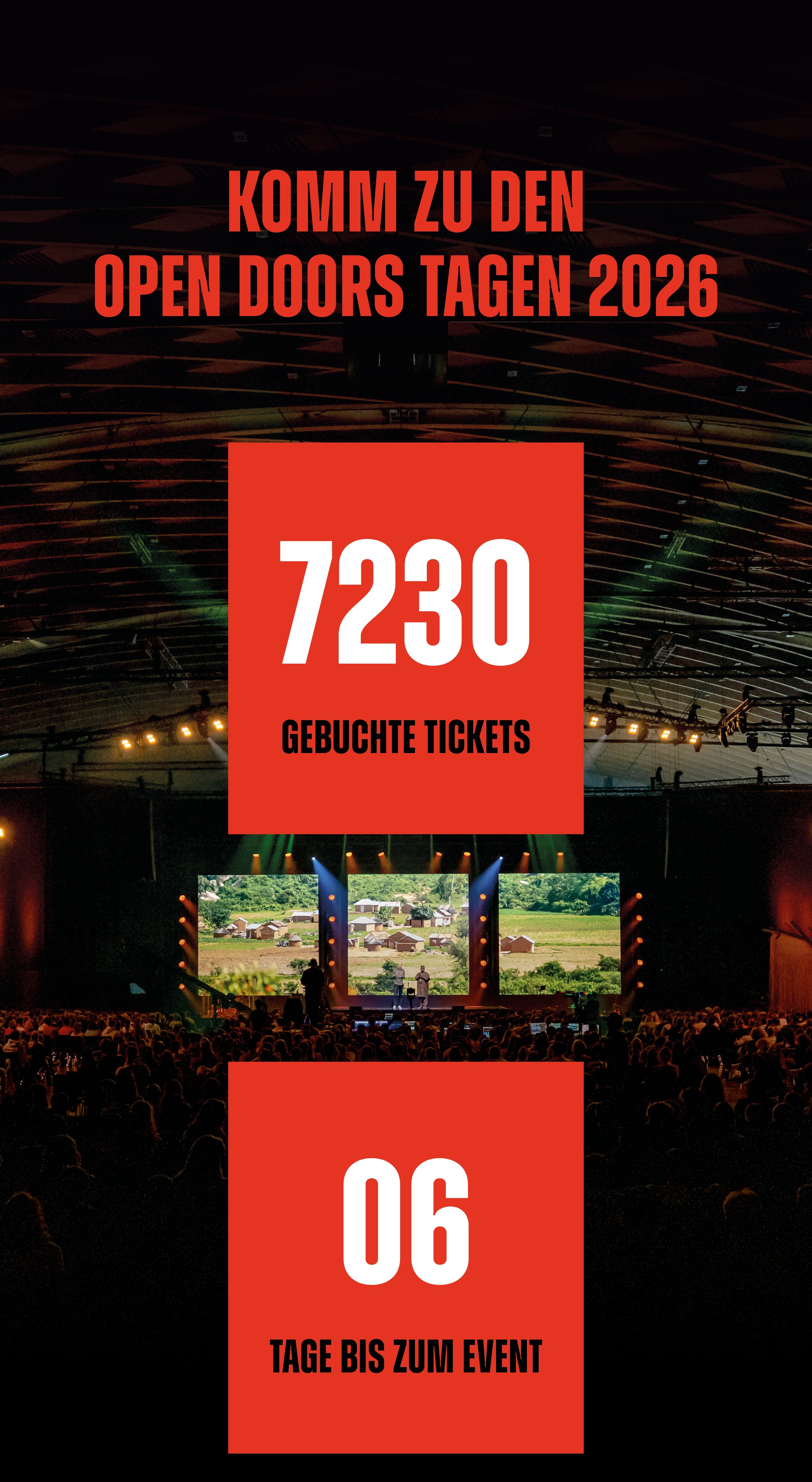 7230 gebuchte Tickets 06 Tage bis zum Event