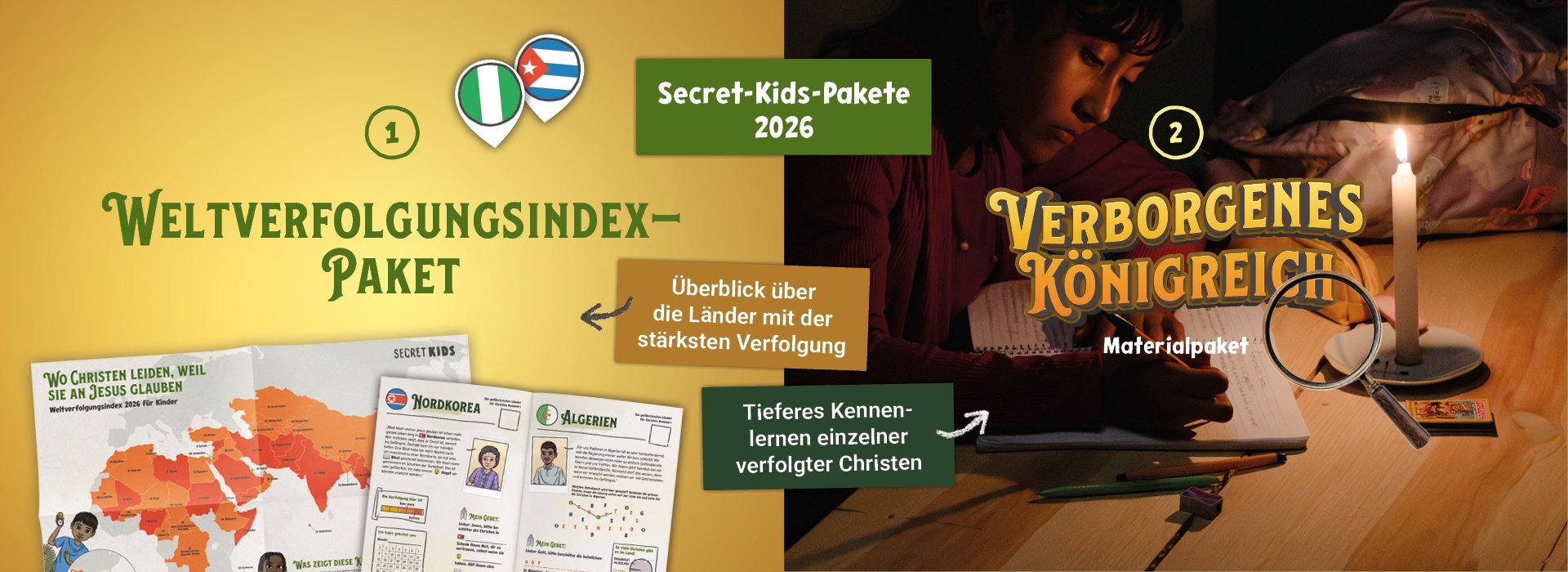Die beiden Secret Kids Materialpakete im Vergleich