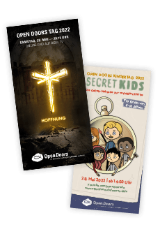 Einladungsflyer zum Open Doos Tag 2022 inklusive Kindertag-Einladung