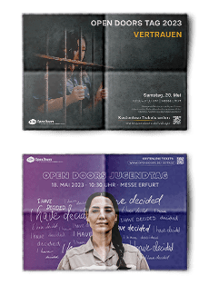 Einladungsposter Open Doors Tag und Jugendtag 2023