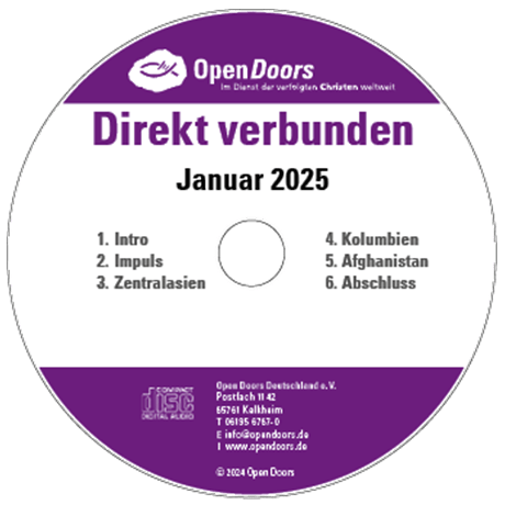  Eine lila und weiße CD mit schwarzer und lila Schrift