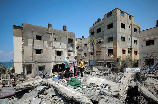 Zahlreiche Häuser in Gaza liegen in Trümmern oder sind stark beschädigt